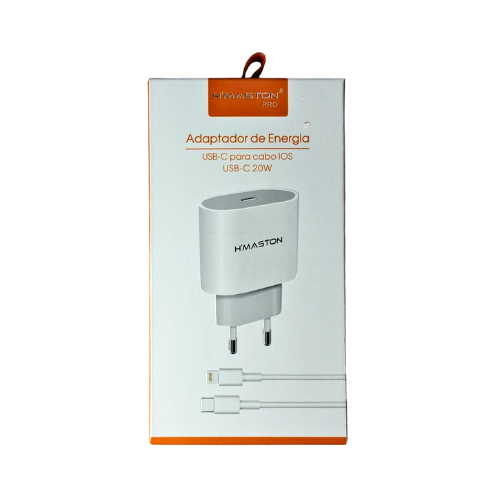 C22 - KIT CARREGADOR DE PAREDE HMASTON CB-17 TIPO C P LIGHTNING 20W – 54984