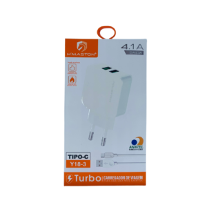 D17 - KIT CARREGADOR GOLD/HMASTON 2 ENTRADAS TYPE-C 3.1A Y18-3 - 52397